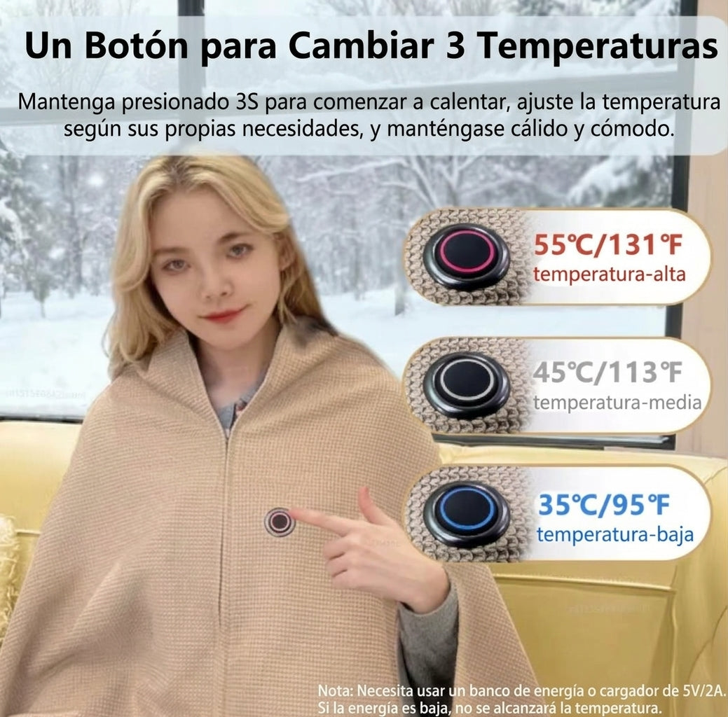 Capa calefactable que quita el frío