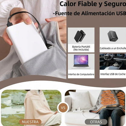 Capa calefactable que quita el frío